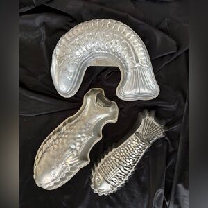 Vintage aluminum/tin Fish Molds (3 included)